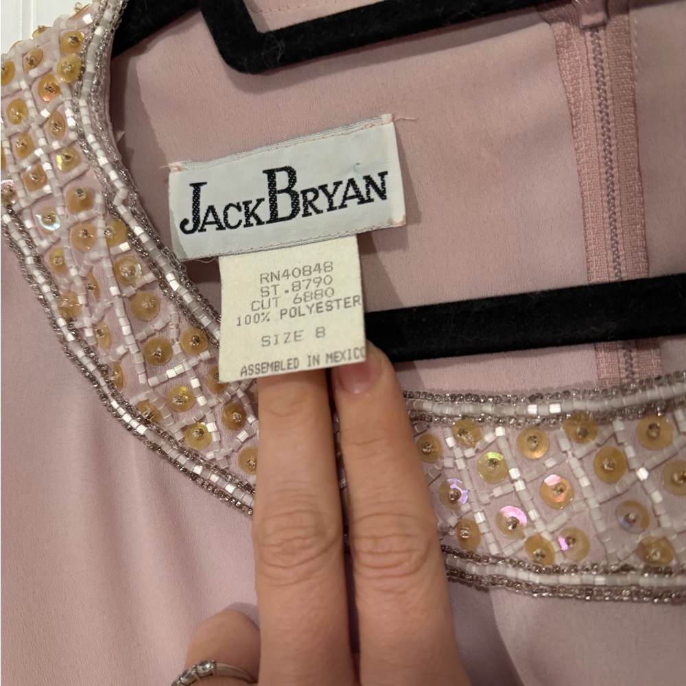 Jack Bryan vintage embellished midi dress, dusty pink, size 8 - Picture 3 of 6